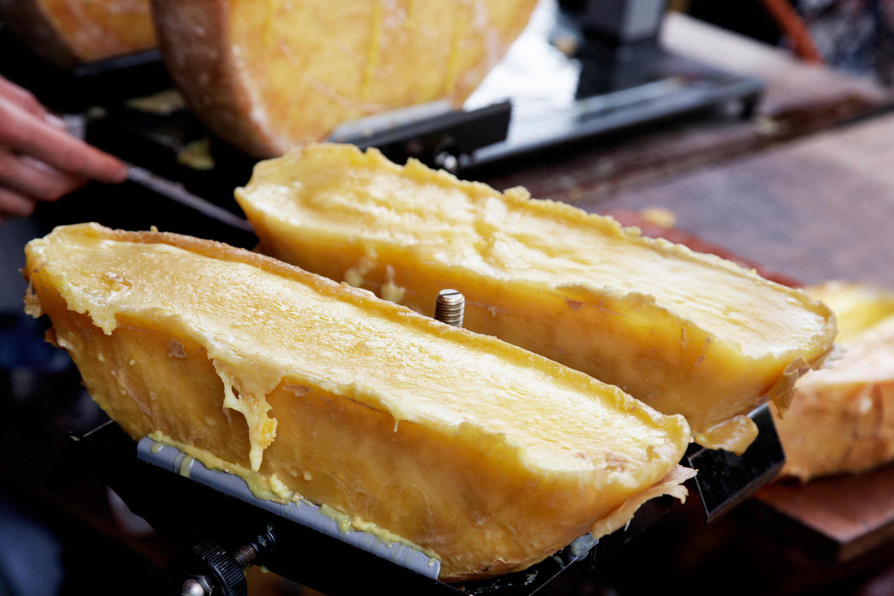 A close-up view of raclette cheese